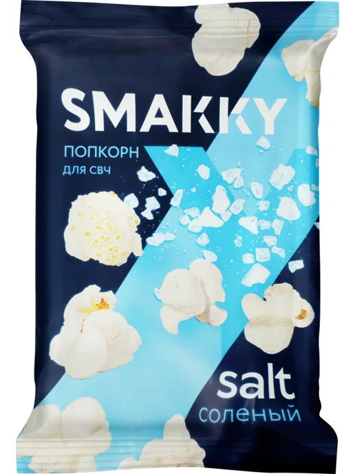 Попкорн для приготовления в свч SMAKKY сладко-соленый, 90г, 90 г, в упаковке 660 г, фото 2