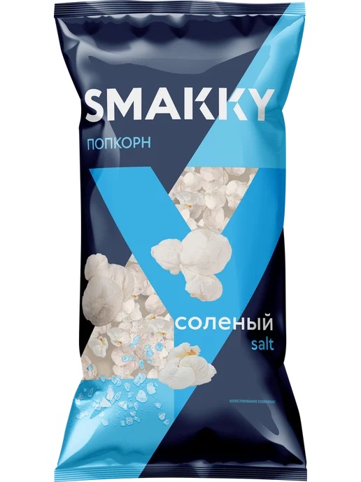SMAKKY Попкорн соленый 130 г, 3 уп, 130 г, фото 2