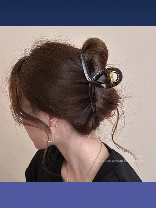 Beautiful hair Крабик стильный 13 см, коричневый, фото 2