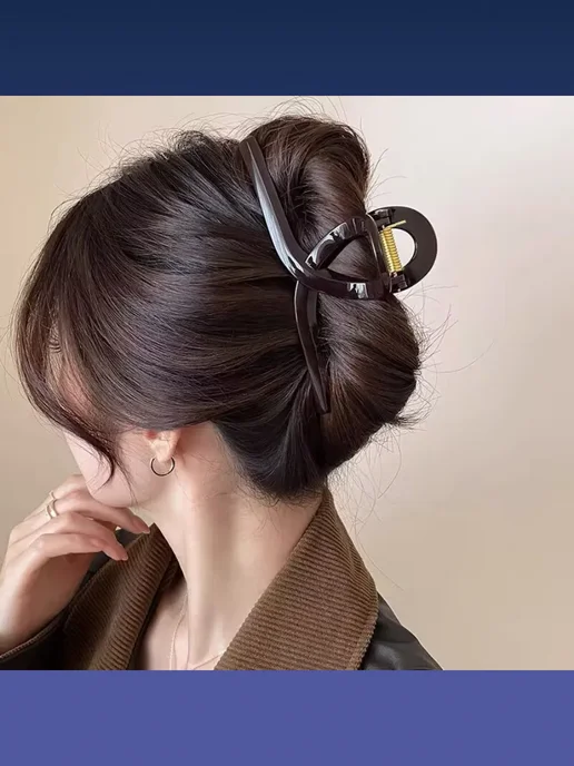 Beautiful hair Крабик стильный 13 см, коричневый, фото 4