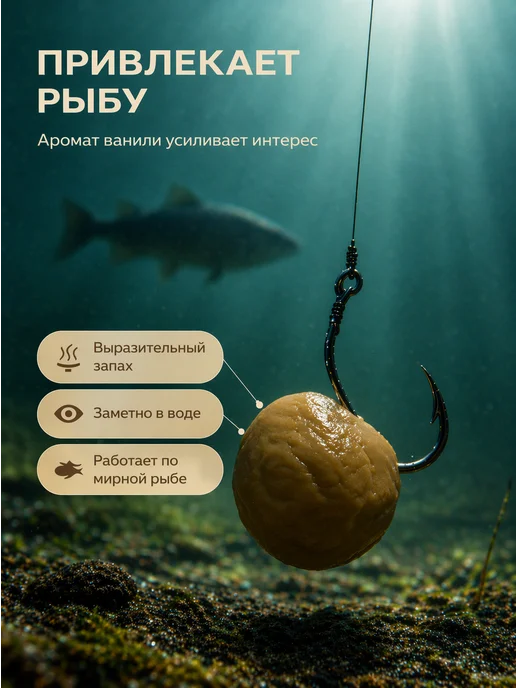 Family Joys Home Протеиновое тесто для рыбалки №1, 100 г, Ваниль, 100 г, фото 3