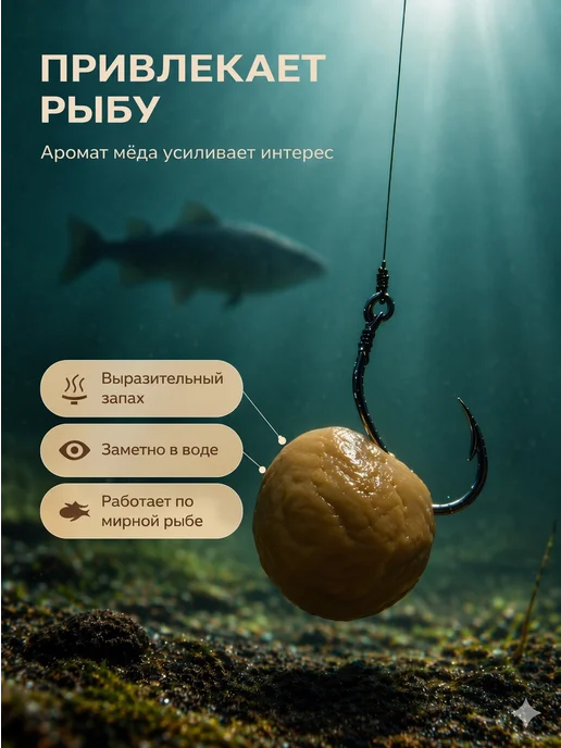 Family Joys Home Протеиновое тесто для рыбалки №1, 100 г, Мёд, 100 г, фото 3
