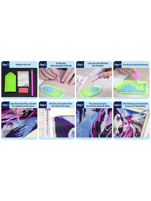 5D DIY Круглая бриллиантовая мозаика для декора (40х40см), 40x40 см, фото 5