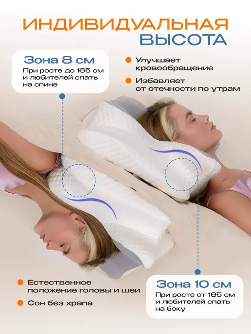 NightSleep ортопедическая подушка с эффектом памяти, белый, фото 4
