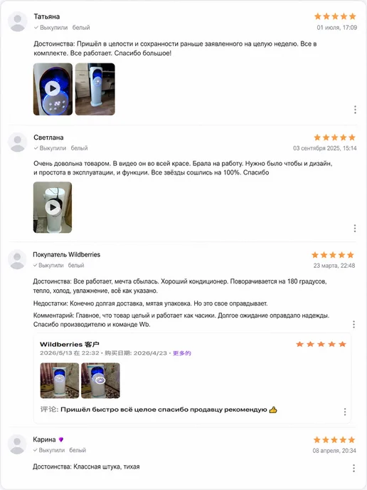 Подача нагревательного и охлаждающего воздуха, белый, фото 2