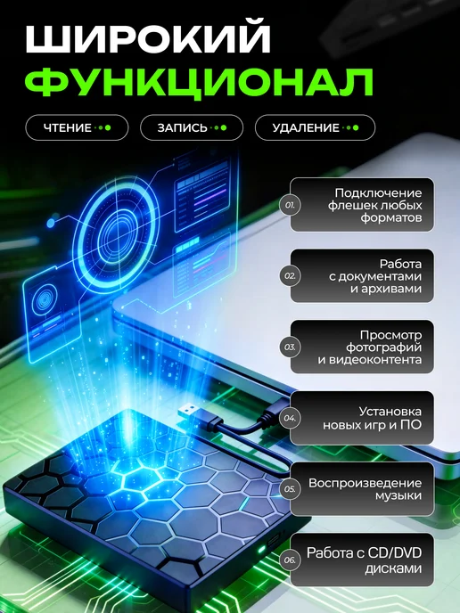 Внешний привод, дисковод для ноутбука, вариант, фото 4