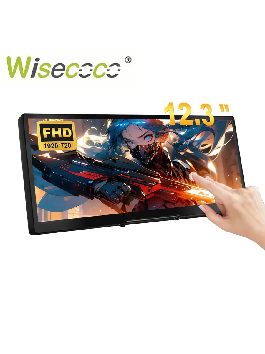 Wisecoco Сенсорный IPS-монитор 12,3 дюйма