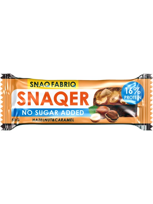 Snaq Fabriq Протеиновые батончики без сахара SNAQER "Фундук и карамель", 12шт х 50г, 10x50, фото 2