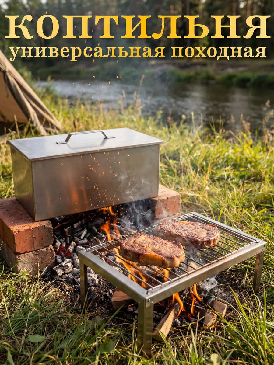 Коптильня горячего копчения двухъярусная универсальная