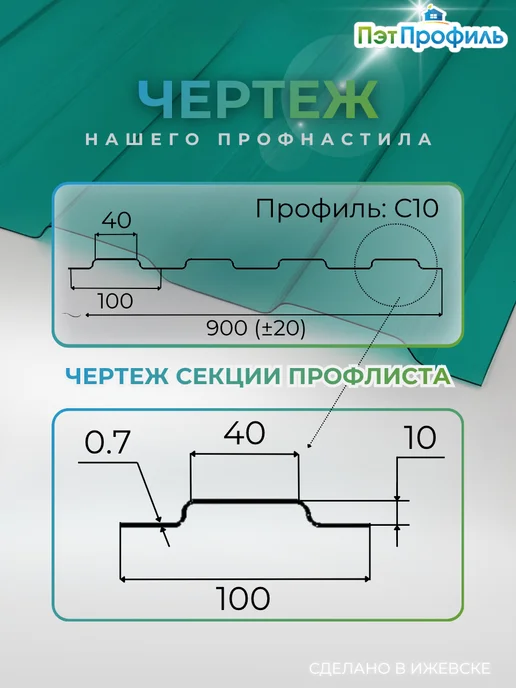ПЭТПРОФИЛЬ Прозрачно-бирюзовый профлист ПЭТ профнастил 3 шт, 5 шт, фото 6