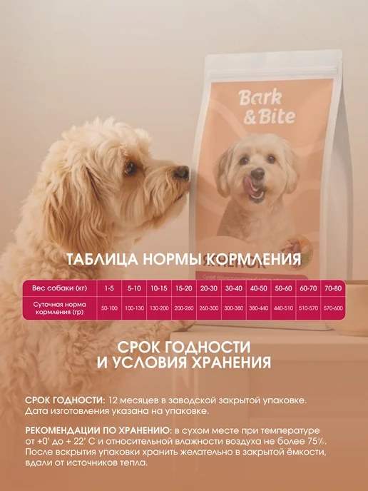 Сухой корм Барк и Байт для собак, крупные, индейка, кролик, 10 кг, фото 8