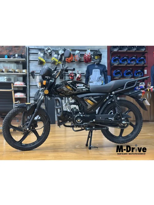EX-MOTO Мопед Riva 130 кубов (стиль Alpha), черный, фото 7