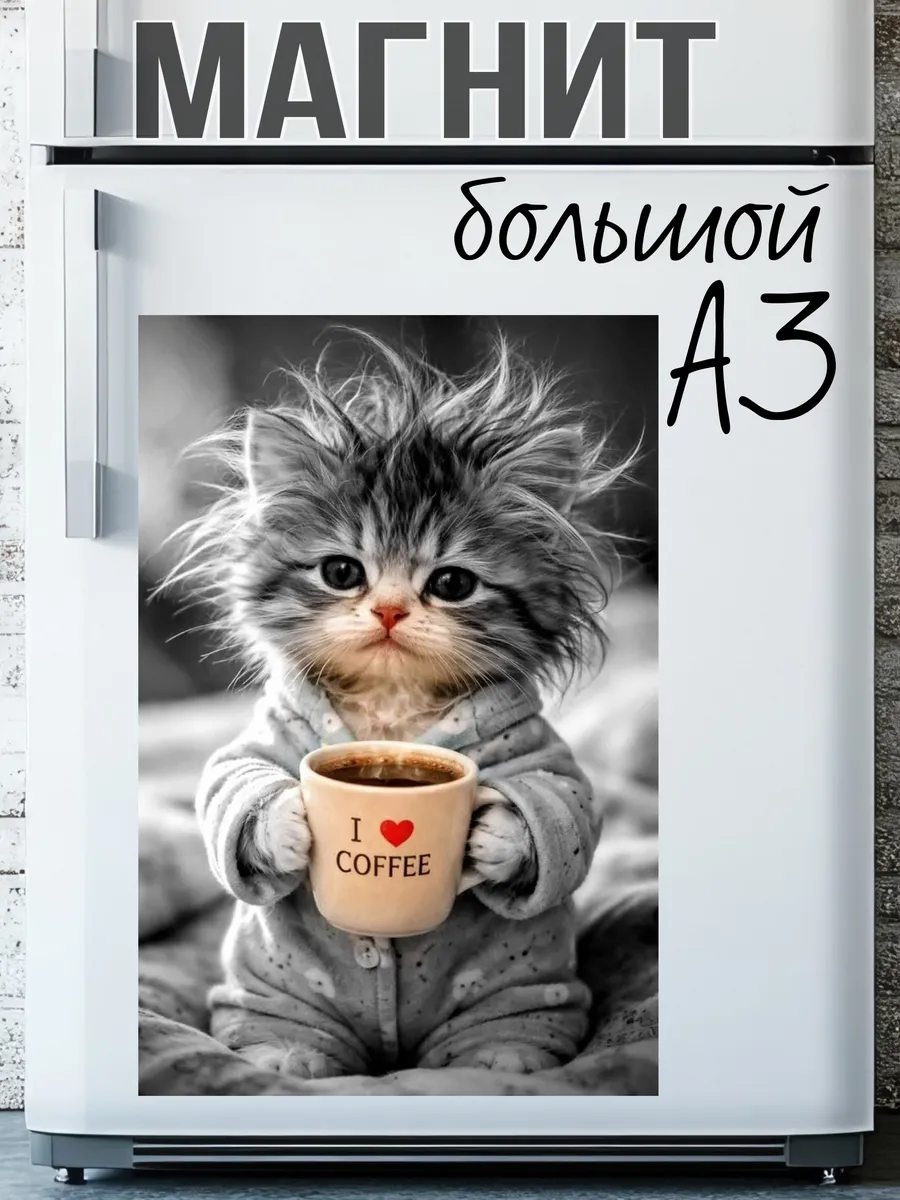 Магнит на холодильник кот