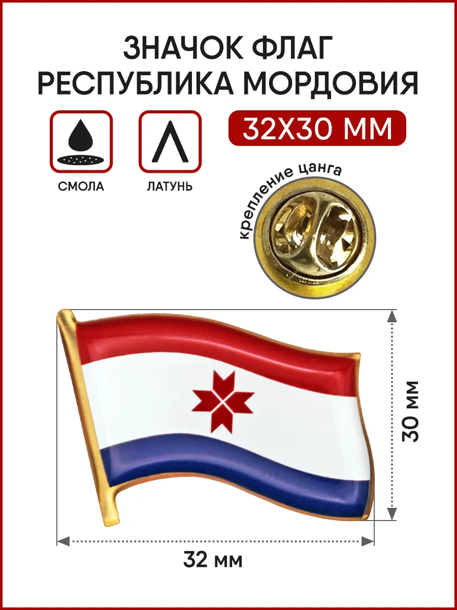 Значок Флаг Республики Мордовия