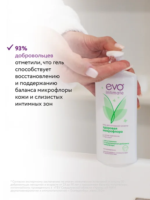 EVO ЭВО Intimate Здоровая микрофлора гель для интимной с рН, вариант, фото 5
