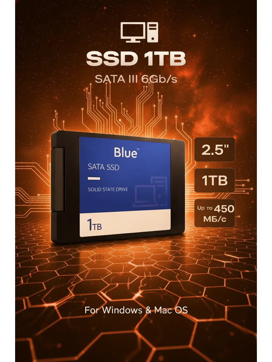 Твердотельный накопитель внутренний ssd 1tb