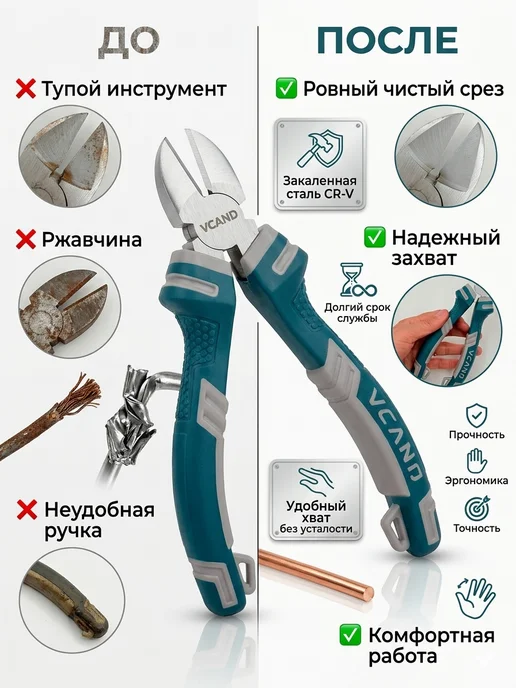 ННСА Комбинированные плоскогубцы надежный инструмент для дома, вариант, фото 2