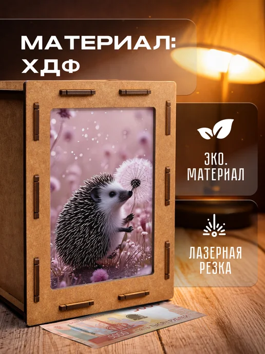 KopiCash Копилка Ежик hedgehog, коричневый, фото 5