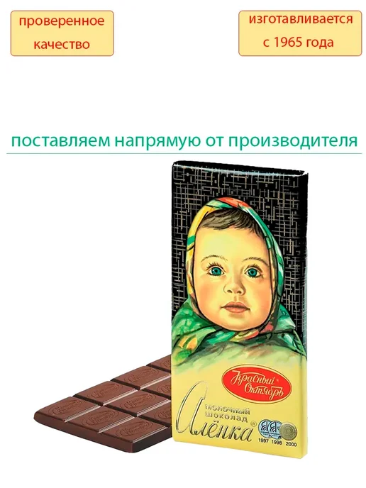Красный Октябрь Молочный шоколад Аленка, 5 шт по 200 гр, 2 шт, 200 г, фото 2