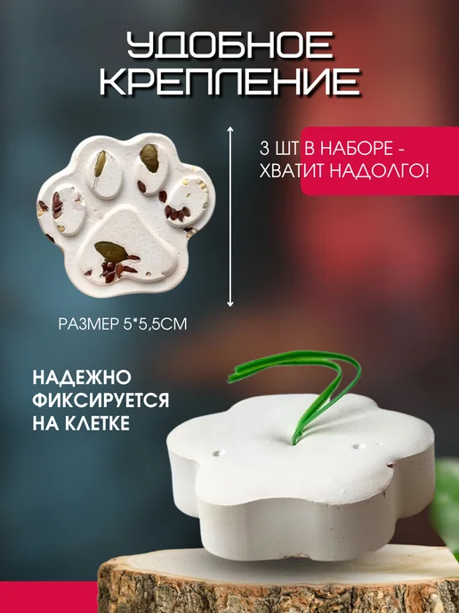 Пищевая добавка морской белый ракушечник Минеральный камень для грызунов, хомяков, джунгариков 2шт, 3 шт, фото 3