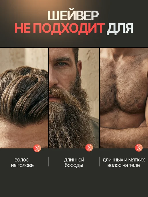 GWENYN Шейвер для бритья мужской, черный, фото 8