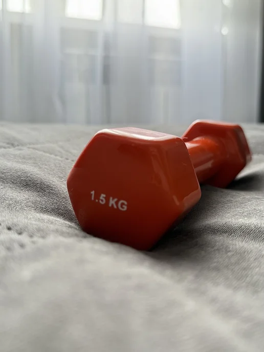 Deus Fitness Гантель виниловая для фитнеса металл 1,5 кг, 1,5 кг, фото 2