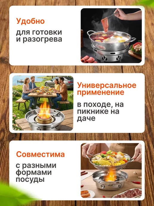 Горелка для сухого горючего, серый, фото 5