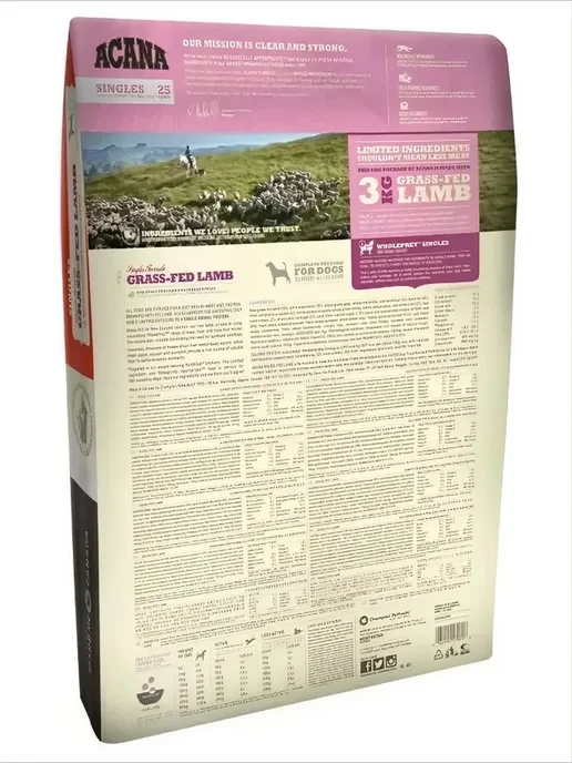 Сухой корм Acana Dog Grassfed для собак, беззерновой, ягненок, 6 кг, фото 7