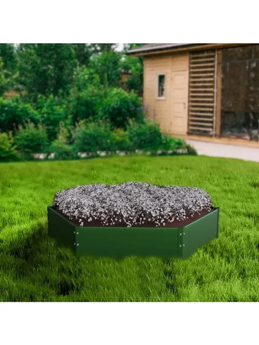 Клумба из оцинкованной стали, d = 60 см, зеленая, зеленый, фото 8