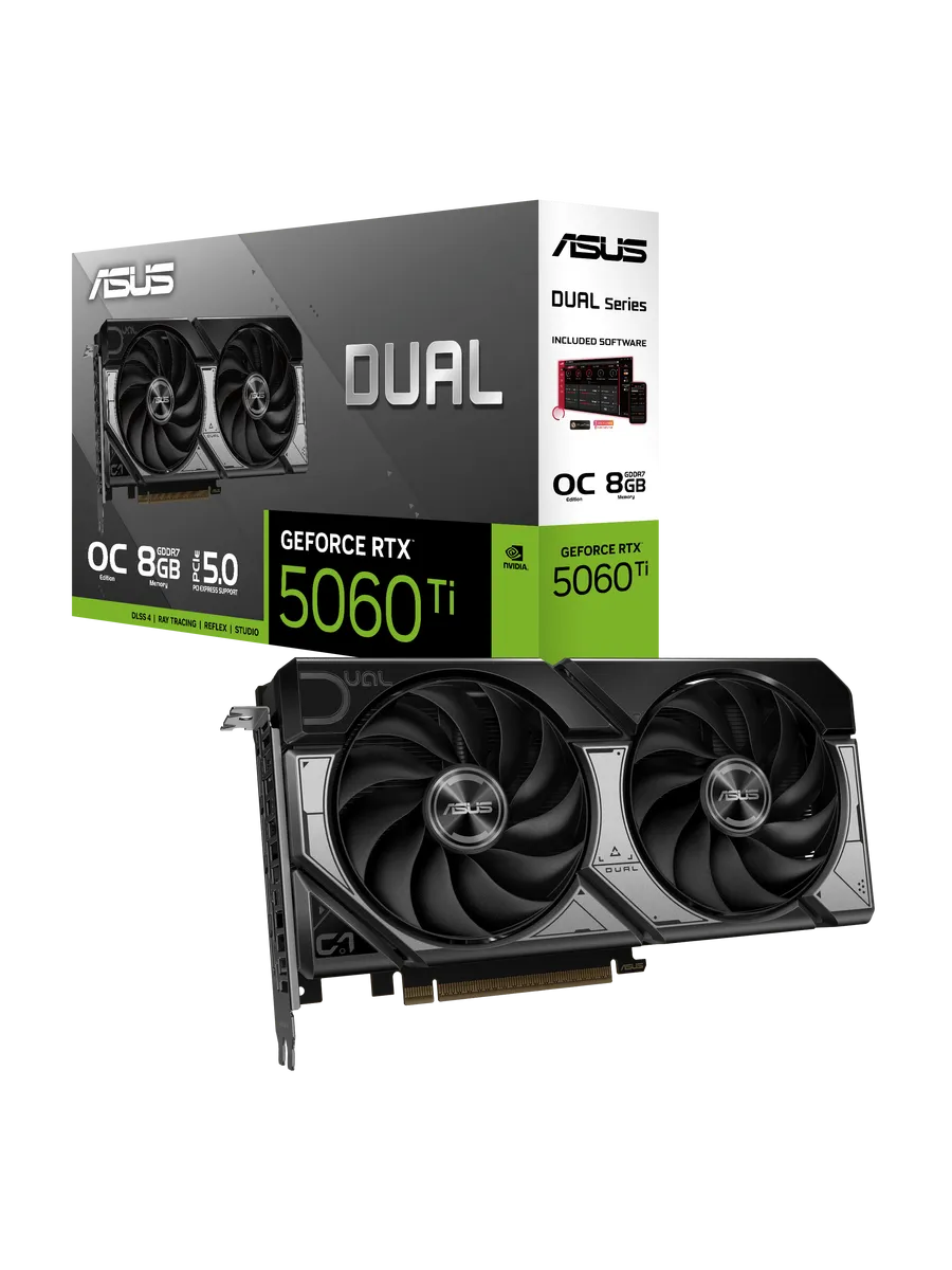 Видеокарта GeForce RTX5060 Ti 8Gb, DUAL DUAL-RTX5060TI-O8G Asus 976298568 купить за 67 173 ₽ в интернет‑магазине Wildberries