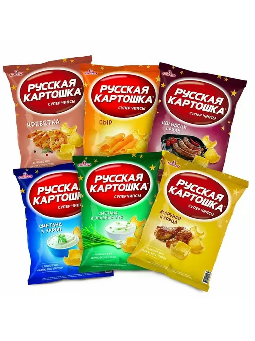 Русская картошка Картофельные чипсы Ассорти, 16 штук по 80 грамм, 16 шт, фото 4