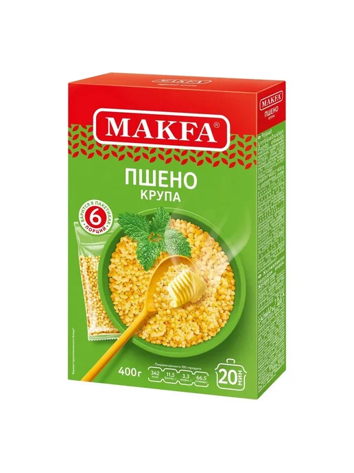 Makfa Пшено шлифованное 400 г (6 пакетов х 66,5 г) 9 уп, 400 г, 66,5 г, фото 2