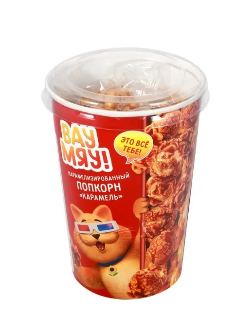 Попкорн ВАУ МЯУ со вкусом карамели, 100 г, 100 г
