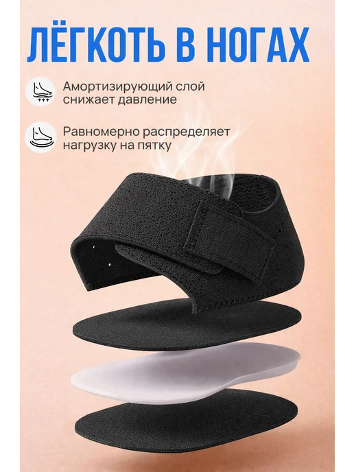 Подпяточники при пяточной шпоре стельки под пятку, черный, фото 3