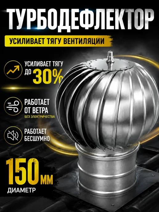 Crafer Турбодефлектор 150 оцинкованный, цвет черный, серый