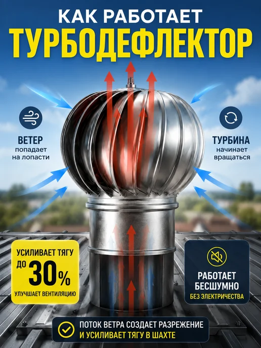 Crafer Турбодефлектор 150 оцинкованный, цвет черный, серый, фото 2