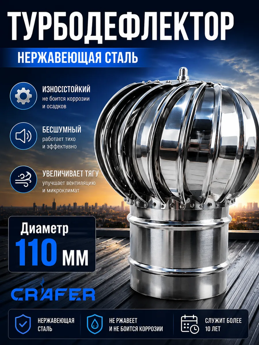 Турбодефлектор 110 нержавейка