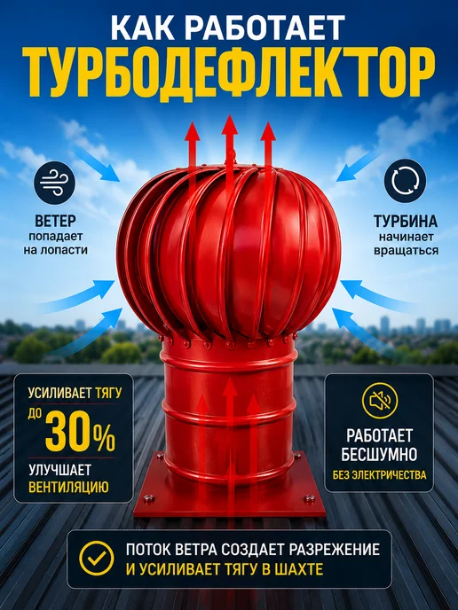 Crafer Турбодефлектор 110 красный оцинкованный, красный, фото 2