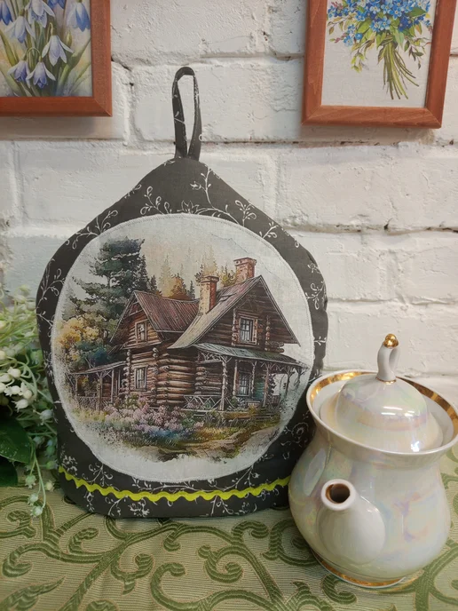 Грелка на чайник "Домик в горах" 23х25 см, 23x25 см, фото 2