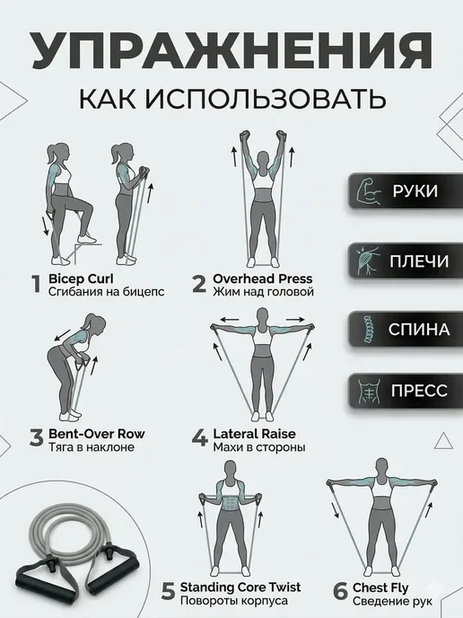 АГЭ1 Трубчатый эспандер для ног и ягодиц с ручками, вариант