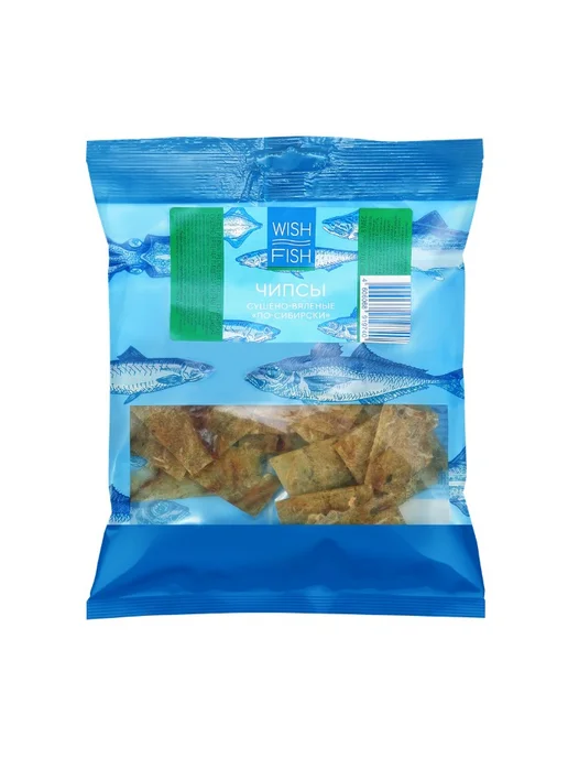 Чипсы рыбные сушено-вяленые WISH FISH, из трески, 70 г, 70 г