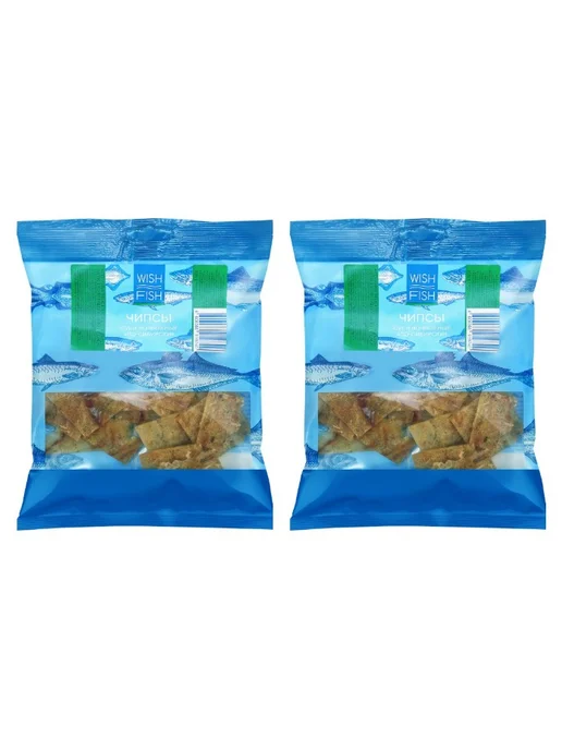 Чипсы рыбные сушено-вяленые WISH FISH, из трески, 70 г, 70 г, 2 шт