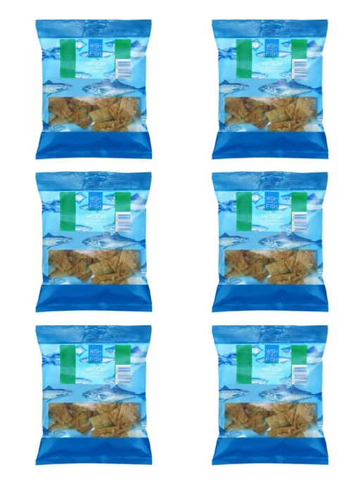 Чипсы рыбные сушено-вяленые WISH FISH, из трески, 70 г, 70 г, 6 шт