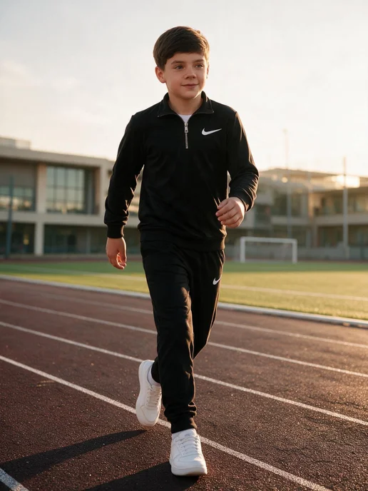 Timur Kids Спортивный костюм полузамок школьный для мальчика 8-14 лет, черный, фото 5