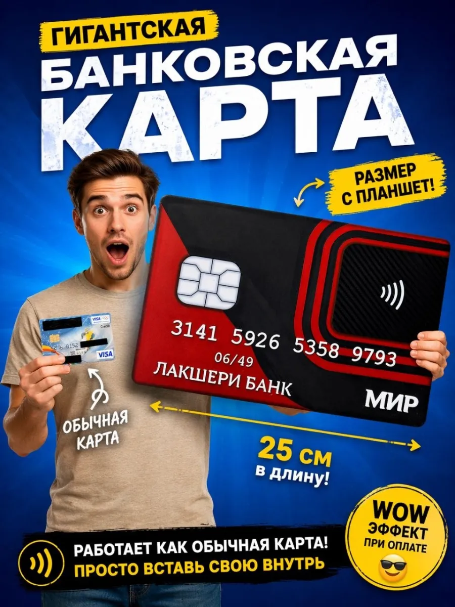 Гигантская банковская карта картхолдер