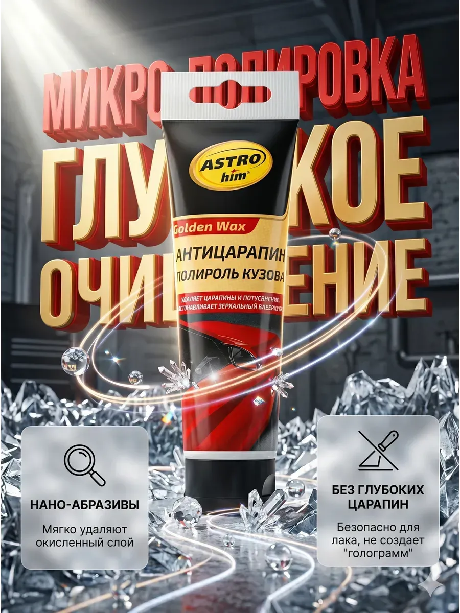 Антицарапин для кузова авто 100 мл с воском