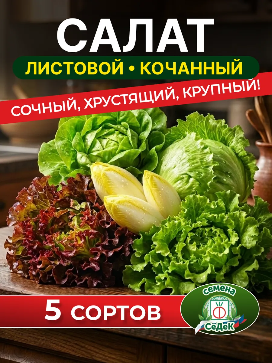 Семена салата листового для открытого грунта набор