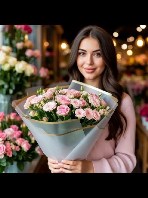 ALK BRAND N1 Бумага упаковочная для цветов пленка, белый, фото 4