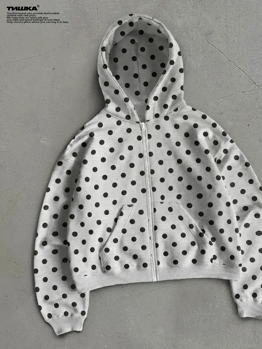 Оверсайз зип худи polka dot