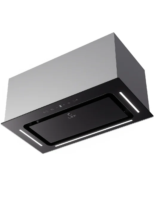 Вытяжка кухонная полновстраиваемая LEX AURA 600 Inverter WH, УМНОЕ управление Н2Н (связь варочной поверхности и вытяжки), сенсор, управление жестами, инверторный мотор, стеклянный фасад, цвет белый, черный